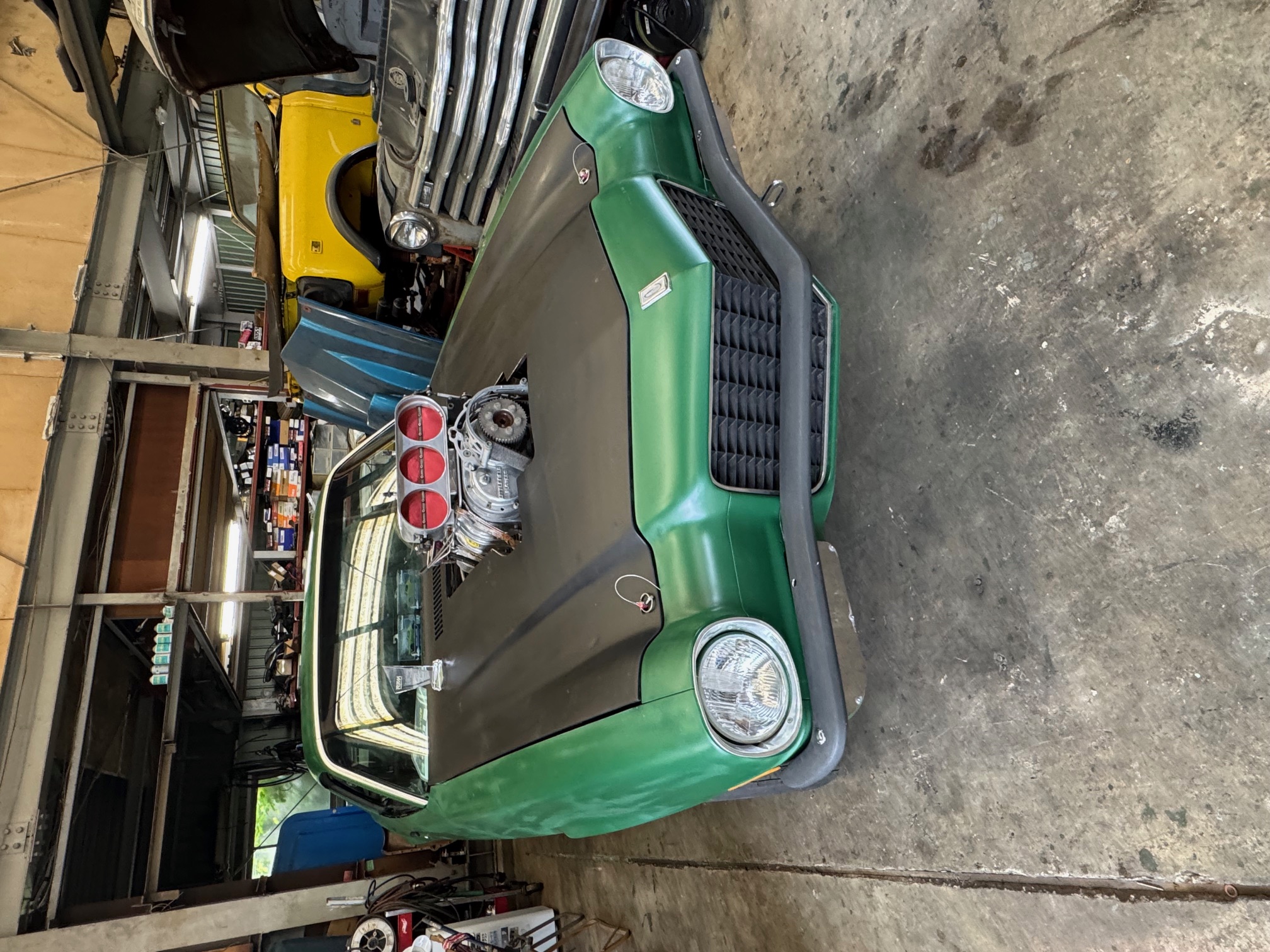 Classic car under restoration